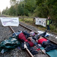 Uranzugblockade in Gronau 5.10.17, Bild: P. Numrich